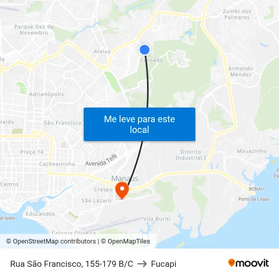 Rua São Francisco, 155-179 B/C to Fucapi map