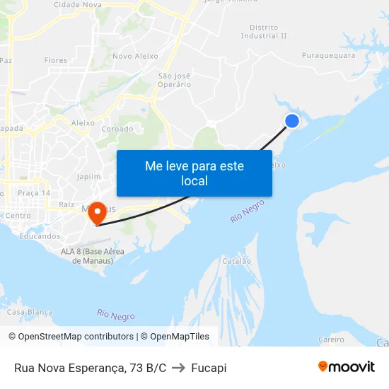 Rua Nova Esperança, 73 B/C to Fucapi map