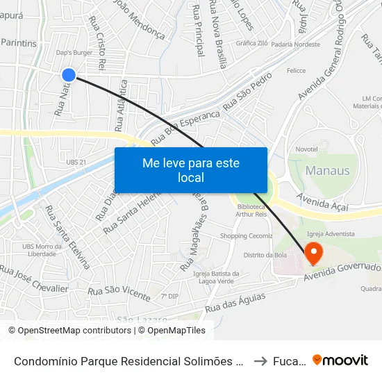 Condomínio Parque Residencial Solimões C/B to Fucapi map