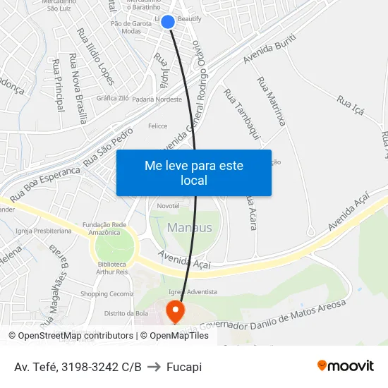 Av. Tefé, 3198-3242 C/B to Fucapi map