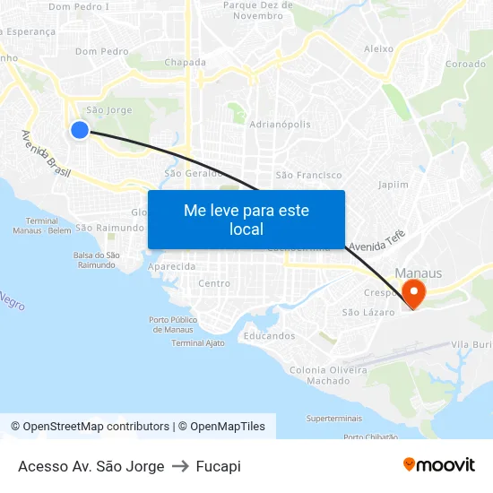 Acesso Av. São Jorge to Fucapi map