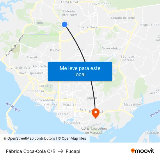 Fábrica Coca-Cola C/B to Fucapi map
