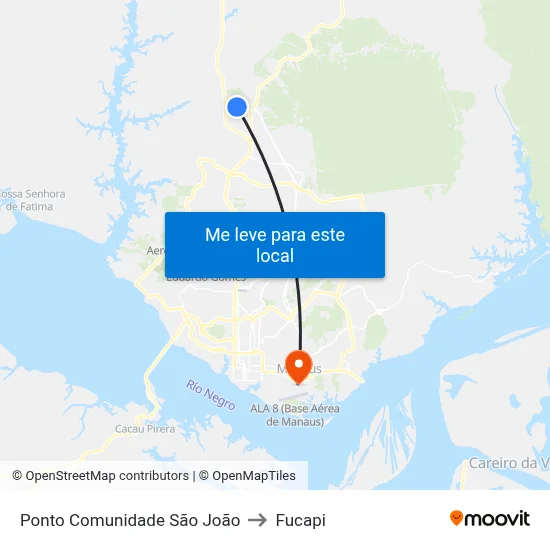 Ponto Comunidade São João to Fucapi map