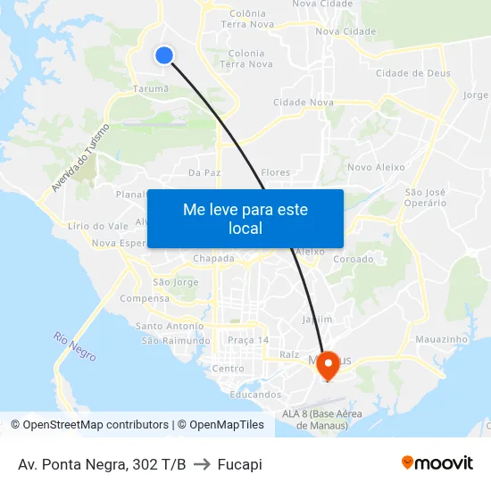 Av. Ponta Negra, 302 T/B to Fucapi map