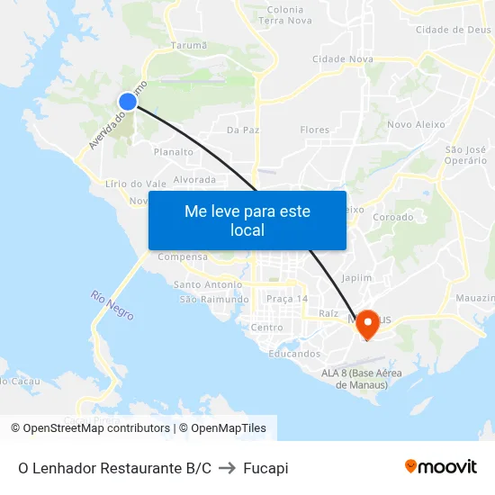 O Lenhador Restaurante B/C to Fucapi map