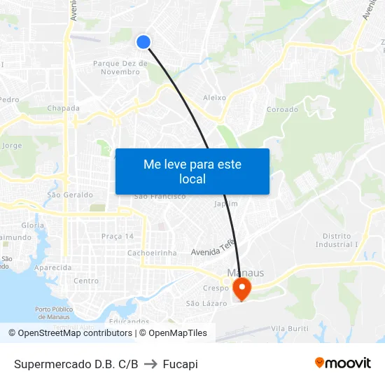 Supermercado D.B. C/B to Fucapi map