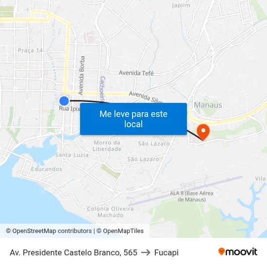 Av. Presidente Castelo Branco, 565 to Fucapi map