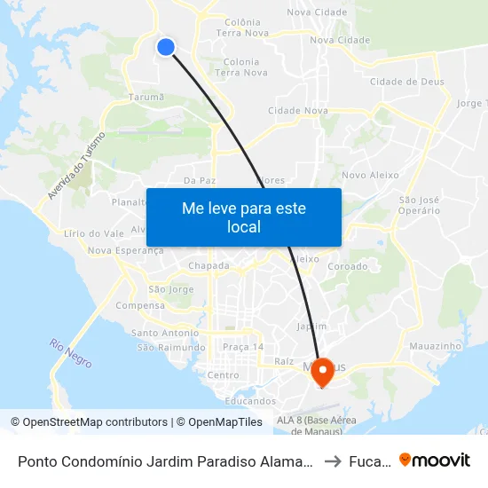Ponto Condomínio Jardim Paradiso Alamanda to Fucapi map