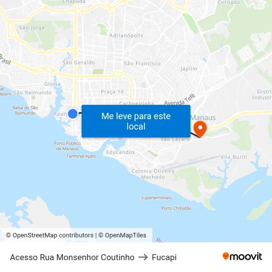 Acesso Rua Monsenhor Coutinho to Fucapi map