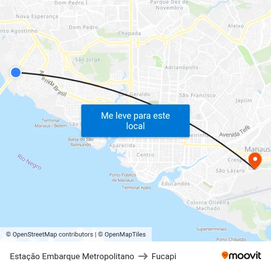 Estação Embarque Metropolitano to Fucapi map