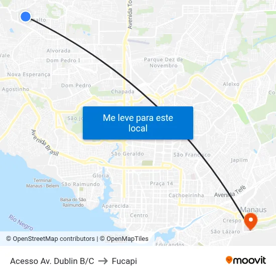 Acesso Av. Dublin B/C to Fucapi map