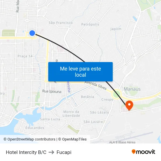 Hotel Intercity B/C to Fucapi map