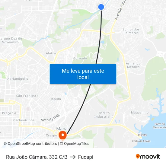 Rua João Câmara, 332 C/B to Fucapi map