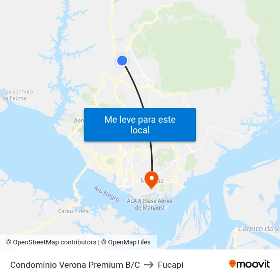 Condomínio Verona Premium B/C to Fucapi map