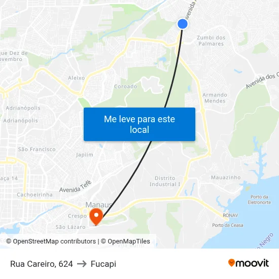 Rua Careiro, 624 to Fucapi map