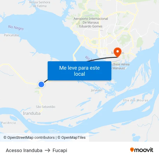 Acesso Iranduba to Fucapi map