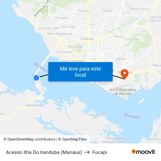 Acesso Ilha Do Iranduba (Manaus) to Fucapi map