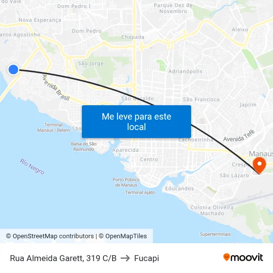 Rua Almeida Garett, 319 C/B to Fucapi map