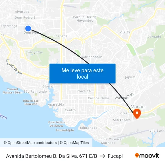 Avenida Bartolomeu B. Da Silva, 671 E/B to Fucapi map