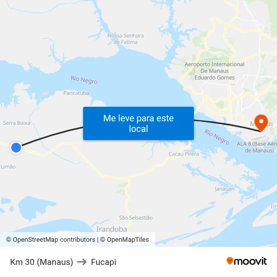 Km 30 (Manaus) to Fucapi map