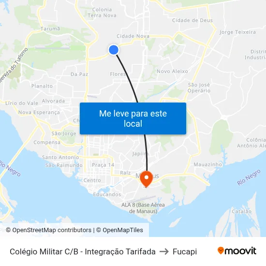 Colégio Militar C/B - Integração Tarifada to Fucapi map
