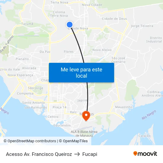 Acesso Av. Francisco Queiroz to Fucapi map