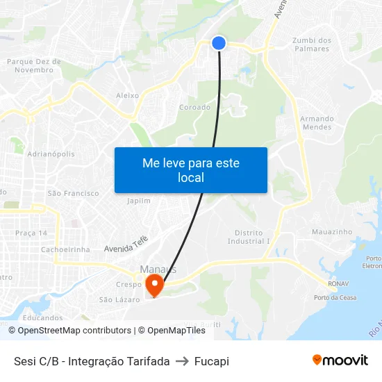 Sesi C/B - Integração Tarifada to Fucapi map