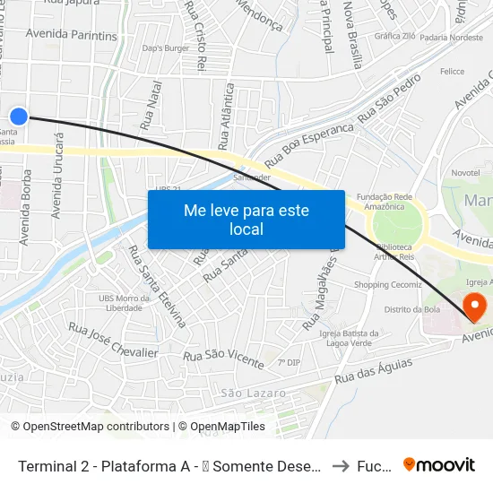 Terminal 2 - Plataforma A - ➎ Somente Desembarque to Fucapi map