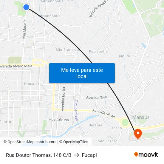 Rua Doutor Thomas, 148 C/B to Fucapi map