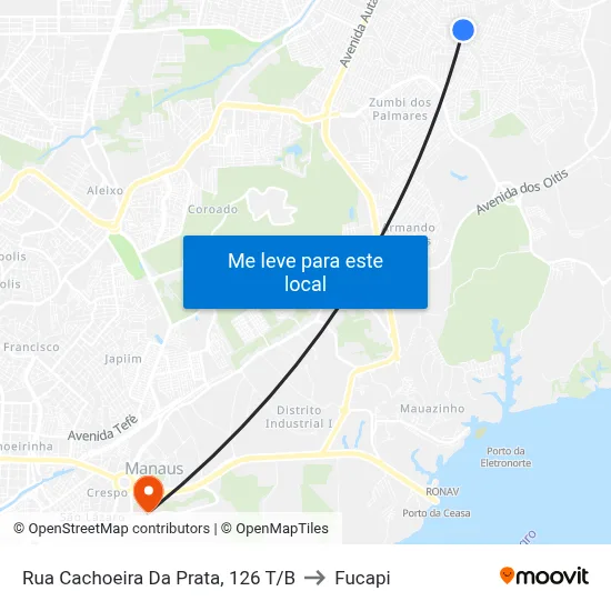 Rua Cachoeira Da Prata, 126 T/B to Fucapi map