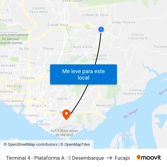 Terminal 4 - Plataforma A - ➌ Desembarque to Fucapi map