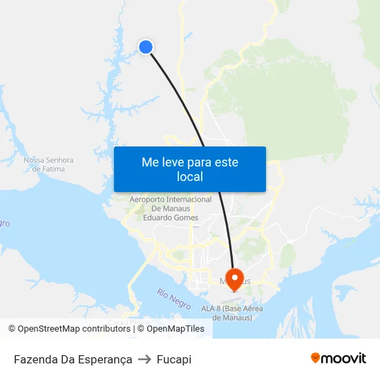 Fazenda Da Esperança to Fucapi map