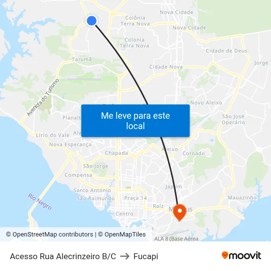 Acesso Rua Alecrinzeiro B/C to Fucapi map