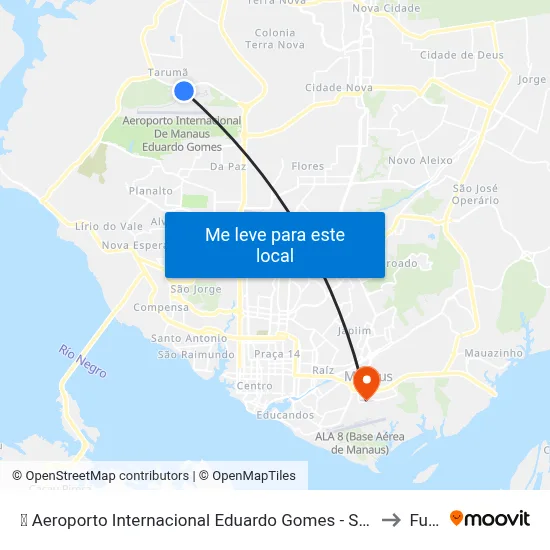 ✈️ Aeroporto Internacional Eduardo Gomes - Sentido Av. Torquato Tapajós to Fucapi map