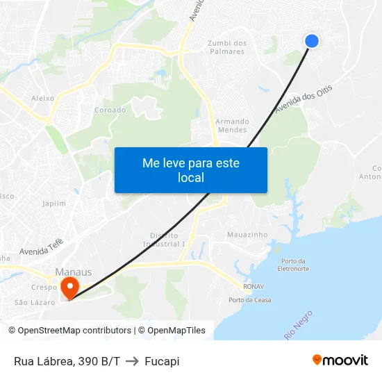 Rua Lábrea, 390 B/T to Fucapi map
