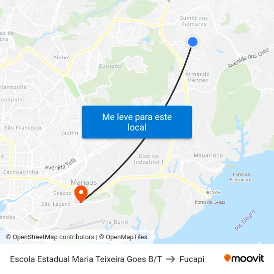 Escola Estadual Maria Teixeira Goes B/T to Fucapi map
