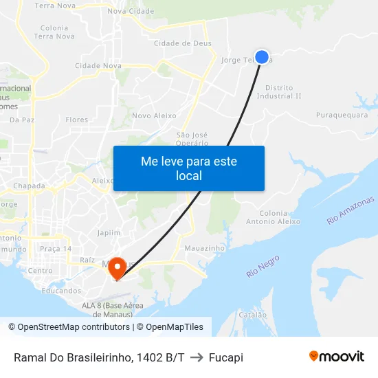 Ramal Do Brasileirinho, 1402 B/T to Fucapi map