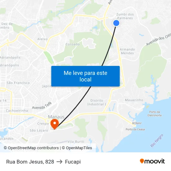 Rua Bom Jesus, 828 to Fucapi map
