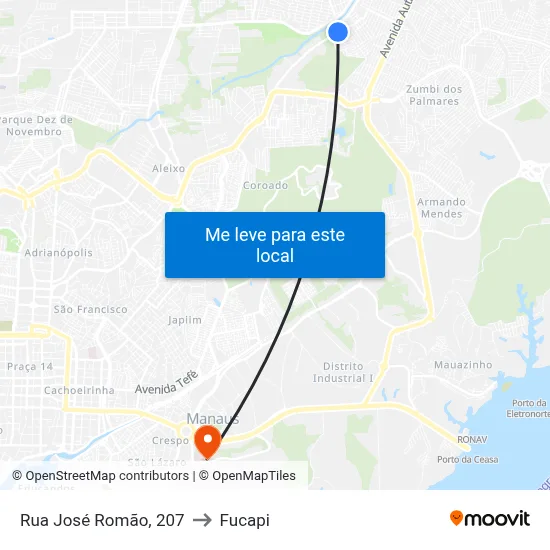 Rua José Romão, 207 to Fucapi map