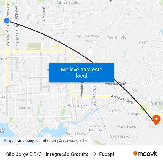 São Jorge ➋ B/C - Integração Gratuita to Fucapi map