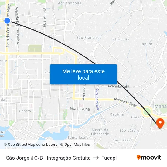 São Jorge ➌ C/B - Integração Gratuita to Fucapi map