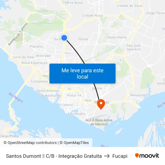 Santos Dumont ➏ C/B - Integração Gratuita to Fucapi map
