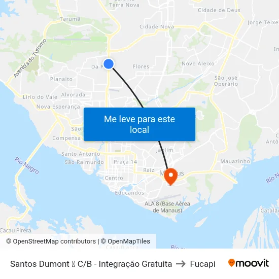 Santos Dumont ➐ C/B - Integração Gratuita to Fucapi map