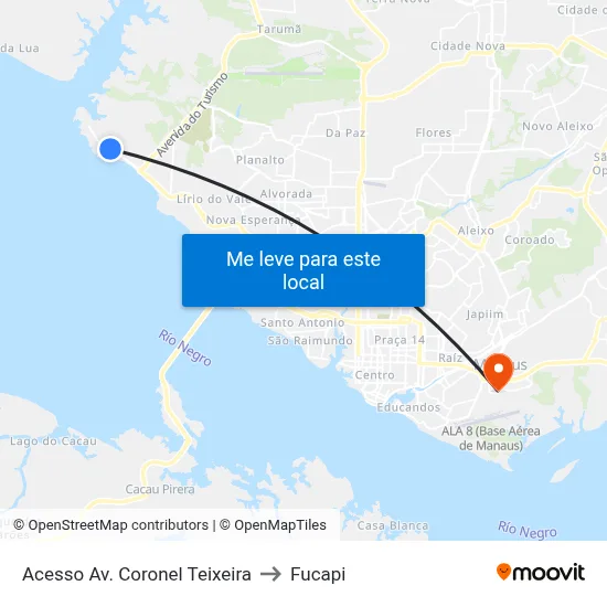 Acesso Av. Coronel Teixeira to Fucapi map