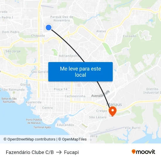 Fazendário Clube C/B to Fucapi map
