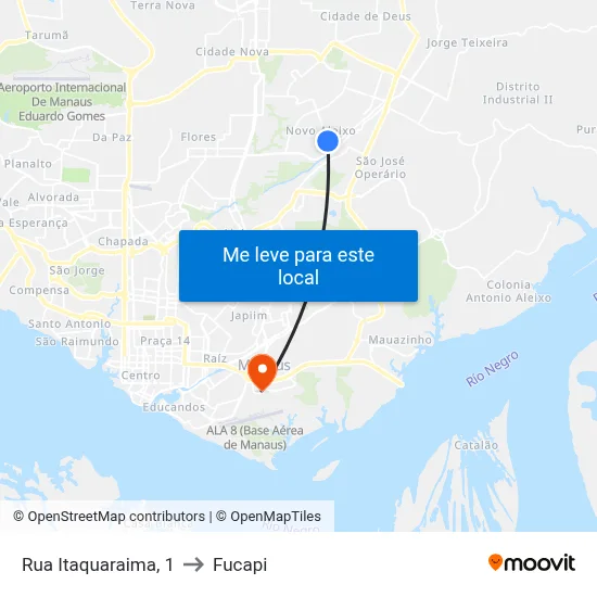 Rua Itaquaraima, 1 to Fucapi map