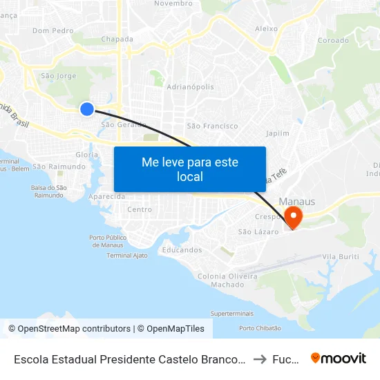 Escola Estadual Presidente Castelo Branco B/C to Fucapi map