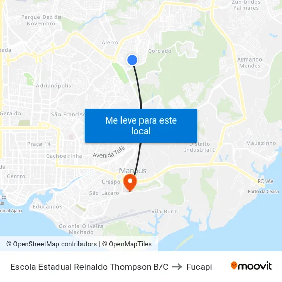 Escola Estadual Reinaldo Thompson B/C to Fucapi map