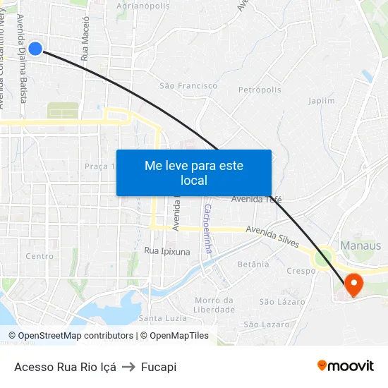 Acesso Rua Rio Içá to Fucapi map
