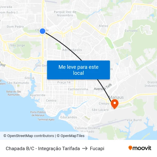 Chapada B/C - Integração Tarifada to Fucapi map